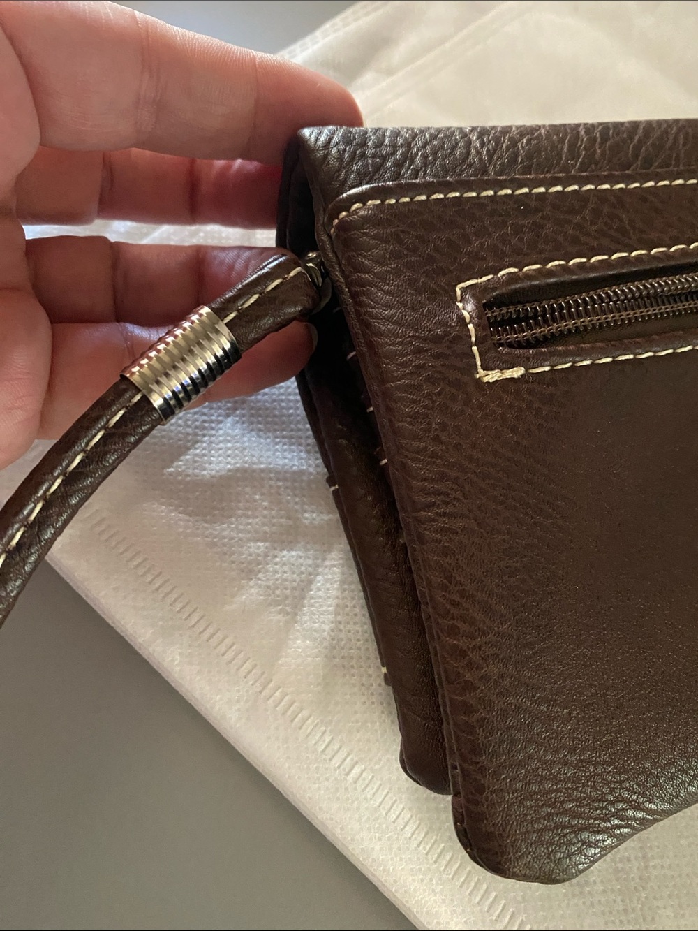 Faux Leather Purse Bag Wallet With Zip Pockets Rhinestones Embroidery crossbody - Picture 4 of 5